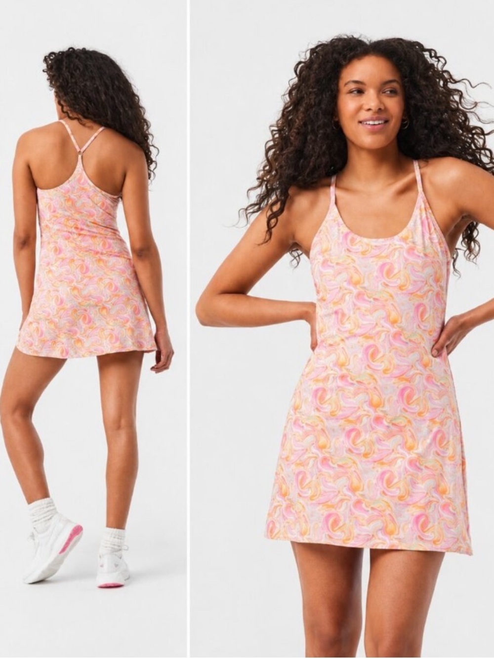 Outdoor Voices Athletic Exercise Dress Pink Marble New Size XXS